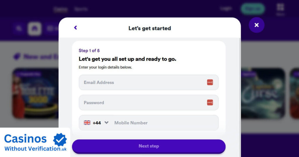 No verification casino - Registration